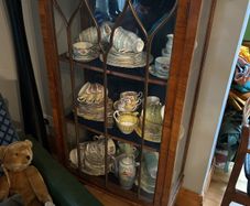 antique display glass press
