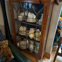 antique display glass press
