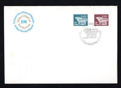 1981 Ireland 18p and 19p Gerl Definitive Stamp Series First Day Cover Cover (FDC) with Cork pictorial cancel.