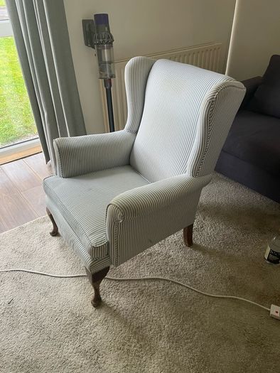 Blue and White striped chair
