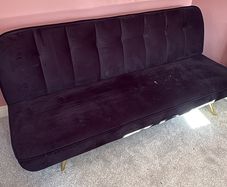 SKLUM Black suede futon