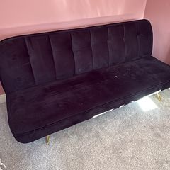 SKLUM Black suede futon
