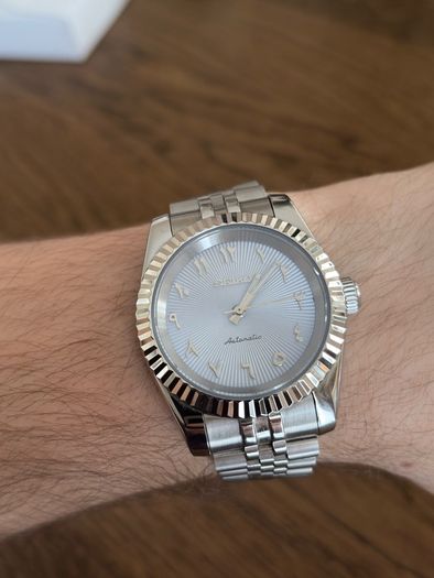 Seiko Mod NH38 Automatic Arabic Dial Sky Blue