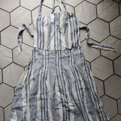 Linnen Dress Jaeger size 12 white blue