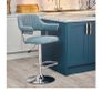 Blue velvet vanity stool Image 3