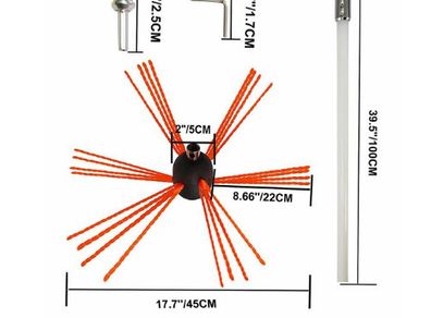 BRAND NEW 8M Chimney Cleaner Sweep Kit Nylon Electrical Drill Drive Flexible Rod Rotary Brush Head for Sweeping Away Flue Chimney Soot