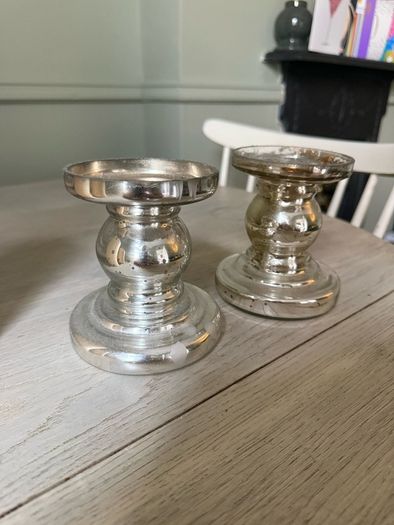 2 x pillar candle holders