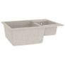 Kitchen Sink with Overflow Hole Double Basins Beige Granite Image 3