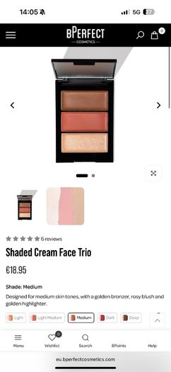 Bperfect shaded cream face trio make up