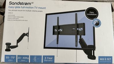 Sandstrom Sfmgl23 Full Motion 55-75" Tv Bracket