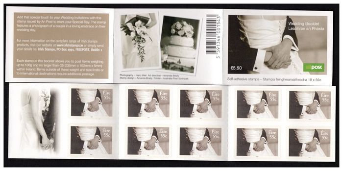 2008 Ireland Wedding Self-adhesive Commemorative Stamp Booklet Mint Never Hinged (MNH). Hibernian HB148