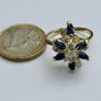 14ct Yellow Gold Sapphire & Diamond Cocktail Ring Image 9