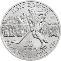 Slovakia 10 Euro Silver (.900) Shiny Coin 2025 - 100th anniversary of the first international sports tournament in the territory of the Slovak Republic the Ice Hockey European Championship