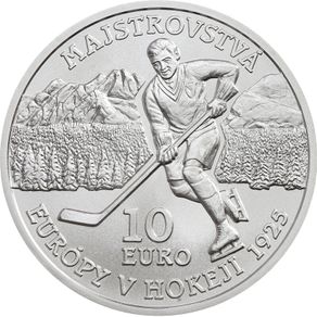 Slovakia 10 Euro Silver (.900) Shiny Coin 2025 - 100th anniversary of the first international sports tournament in the territory of the Slovak Republic the Ice Hockey European Championship