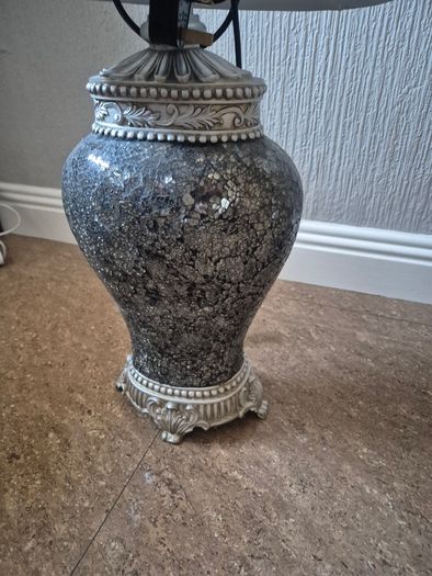 Large Silver and Grey Mosaic table lamp