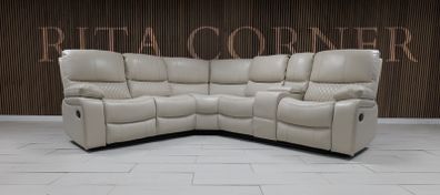 Light Beige Rita Corner Recliner Sofa
