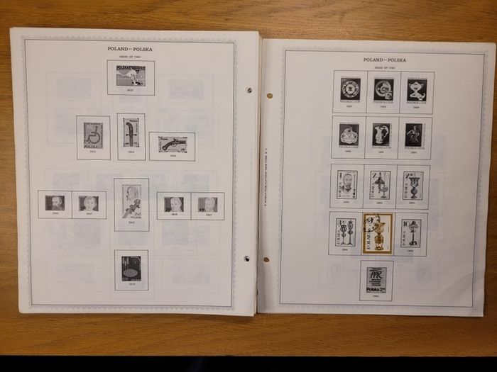 Poland 1946 -1983  Minkus Stamp album pages partially filled