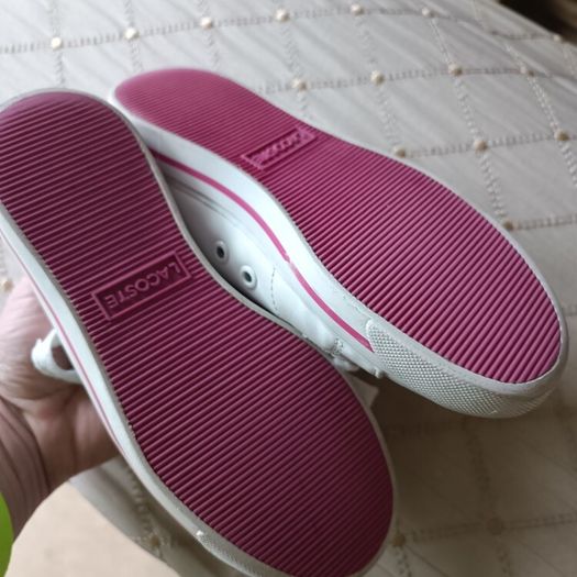 Lacoste leather girls trainers shoes white holls UK 11 eur 29