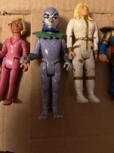 Vintage 1992 Matchbox Thunderbirds Brains, Lady Penelope, The Hood & Stingray Titan Figure Lot
