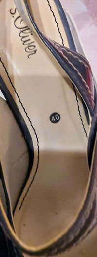 S Oliver Grey Patent Quirky Sling back Shoes