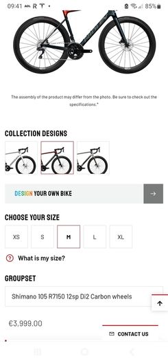 56cm ridley falcn 105 disc di2 12