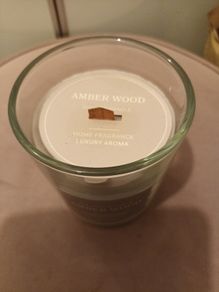 Amberwood 450g glass jar scented candle