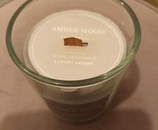 Amberwood 450g glass jar scented candle