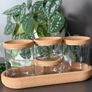 IKEA Glass Storage Jar Set with Cork Lids & Tray Image 3