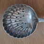Harrison Fisher Electroplated Silver Shell Shaped Sugar Sifting Spoon with Sterling Silver handle Queens pattern Image 6