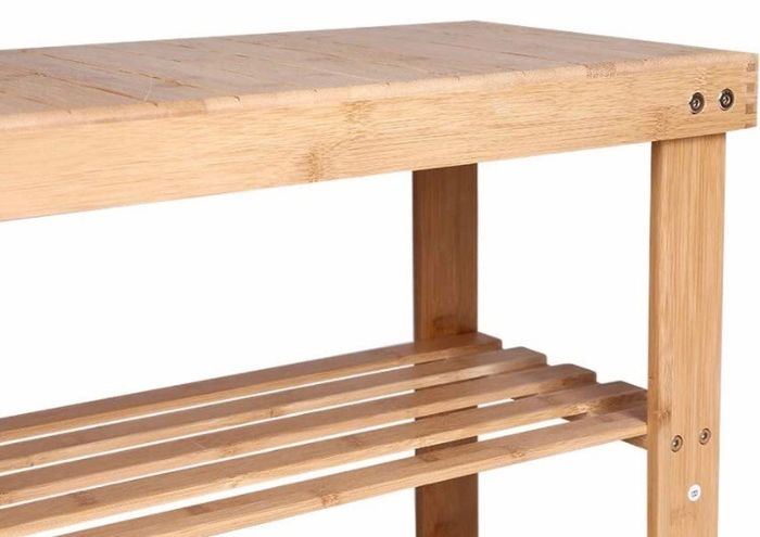 Bamboo Shoe Rack Bench 3 Tier Entryway Seat Shoe Organizer Storage Shelf