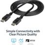 StarTech 6 ft Certified DisplayPort 1.2 Cable with Latches M/M DisplayPort 4k DisplayPort Male Digital Audio/Video DisplayPort Male Digital Audio/Video 6ft Black Image 6