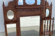 Edwardian Oak Overmantle
