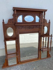 Edwardian Oak Overmantle