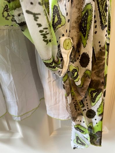 Lime Green and White Dress (Size 10-12)