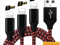main image for ad 1M/2M/3M USB Lightning Cable For iPhone 7 8 12 13 X 11 Pro Long Charger Charging Fast Lead 1m 2m 3M