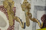 2 Vintage Bronze/Brass Dragon Wall Hooks Ornate Coat Hooks Hat Rack Farmhouse Home Decor