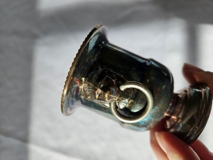 Vintage Viners Of Sheffield Silver Plated Lion Head Ringed Urn/Vase Lined