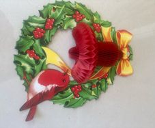 Vintage 50's/60's Christmas Honeycomb Paper Decoration