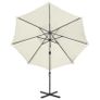 Cantilever Umbrella with Pole and LED Lights Sand 300 cm Image 5