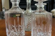 Trio of vintage glass/crystal decanters Price for all three