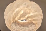 Rare open base Original Art Deco light pink hue 1930s glass ceiling shade