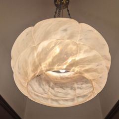 Rare open base Original Art Deco light pink hue 1930s glass ceiling shade