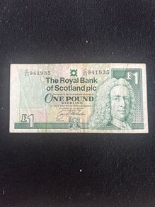 one pound banknote from Scotland