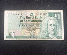 one pound banknote from Scotland