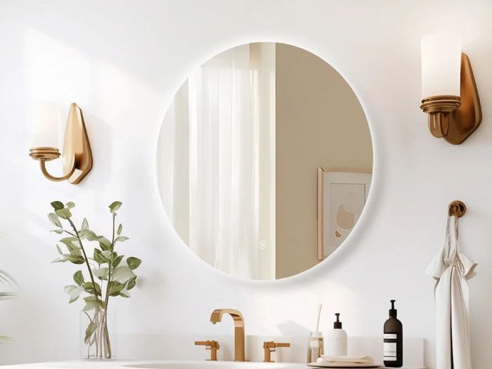 Round LED Bathroom Mirror 600mm - Battery Operated