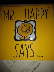 Handmade x-stitched cards:- Mr Men