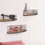 Oval Floating Shelves Pack of 3, Rustic Wall Shelf for Bathroom Bedroom Image 3