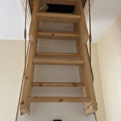Wooden Folding Attic Ladder & Hatch Frame (Includes Operating Pole)