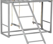Chicken Activity Play with Swing Set for 3-4 Chickens, Wooden Chicken Coop, Grey