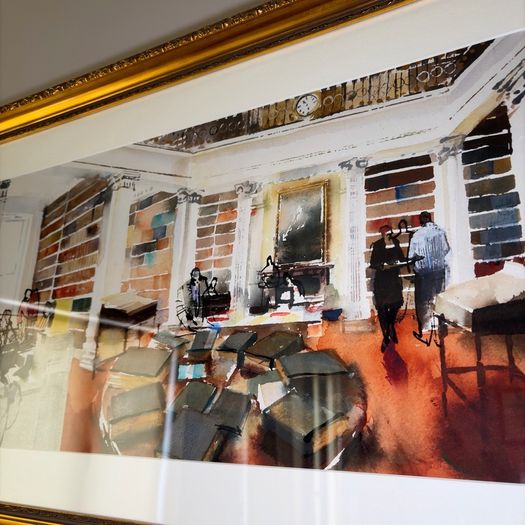 Law Library (King's Inns) by John Short 2014 Limited Art with Gold Frame